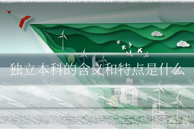 独立本科的含义和特点是什么