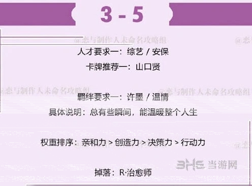 恋与制作人3-5关卡许墨拍摄副本攻略技巧
