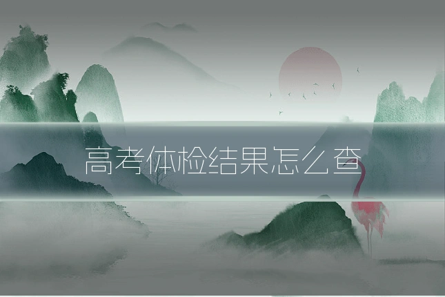 高考体检结果怎么查