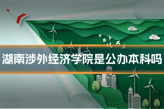 湖南涉外经济学院是公办本科吗