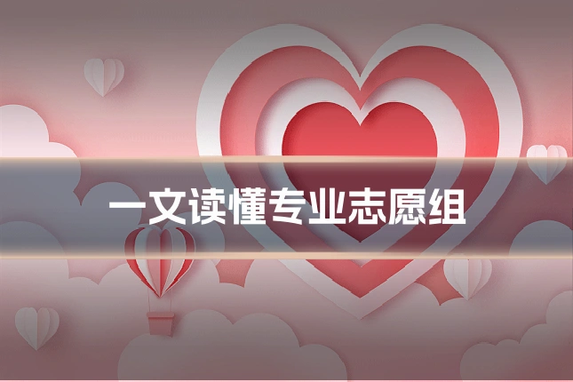 一文读懂专业志愿组