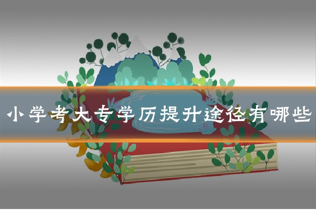 小学考大专学历提升途径有哪些