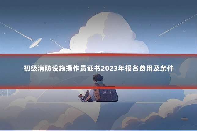 初级消防设施操作员证书2023年报名费用及条件