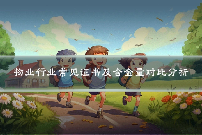 物业行业常见证书及含金量对比分析