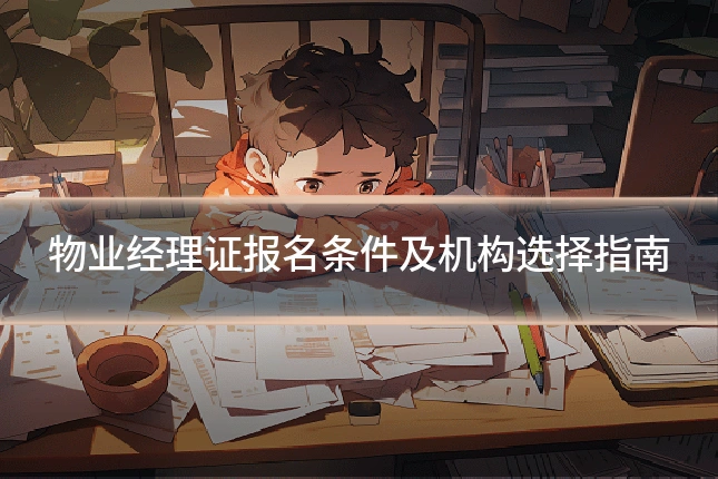 物业经理证报名条件及机构选择指南