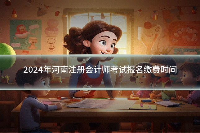2024年河南注册会计师考试报名缴费时间