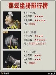 燕云十六声热门坐骑使用推荐