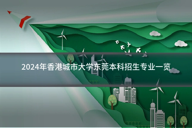 2024年香港城市大学东莞本科招生专业一览