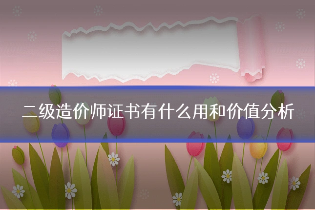 二级造价师证书有什么用和价值分析