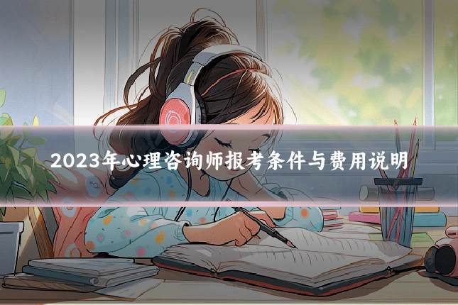 2023年心理咨询师报考条件与费用说明