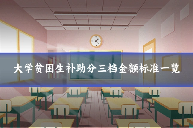 大学贫困生补助分三档金额标准一览