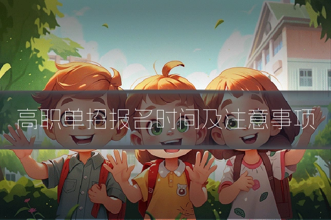 高职单招报名时间及注意事项