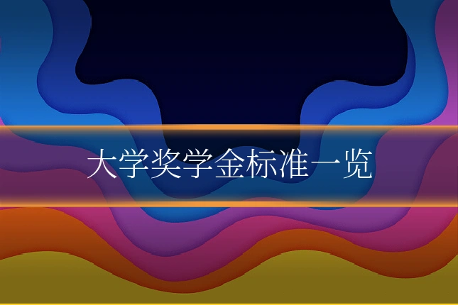 大学奖学金标准一览
