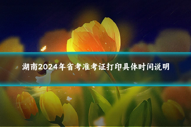 湖南2024年省考准考证打印具体时间说明