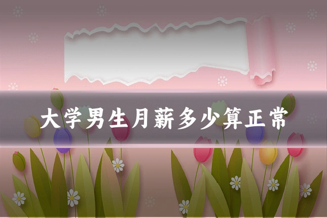 大学男生月薪多少算正常