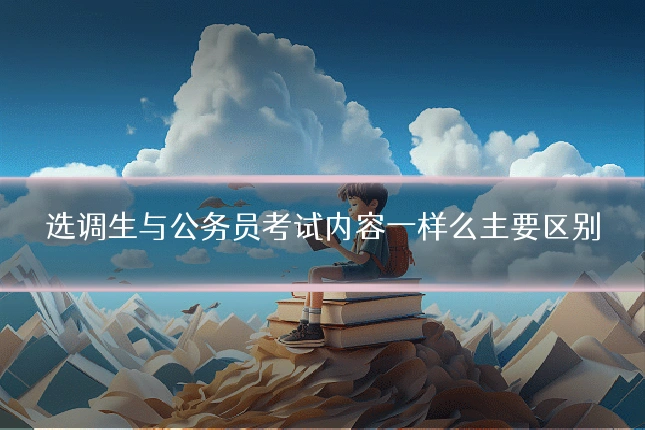选调生与公务员考试内容一样么主要区别