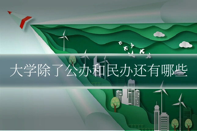 大学除了公办和民办还有哪些