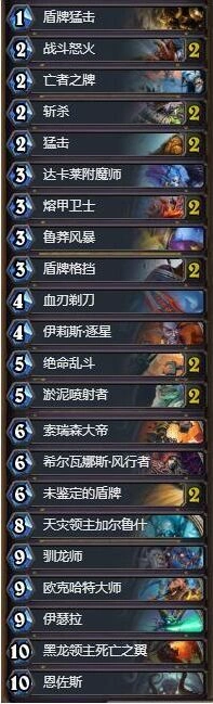 炉石传说狂野战士卡组推荐 大师战卡组详细攻略