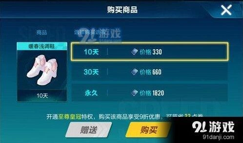 QQ飞车暖春浅调鞋最新点券价格信息