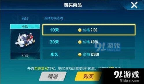 QQ飞车小哈永久版价格分析 皇冠特权福利
