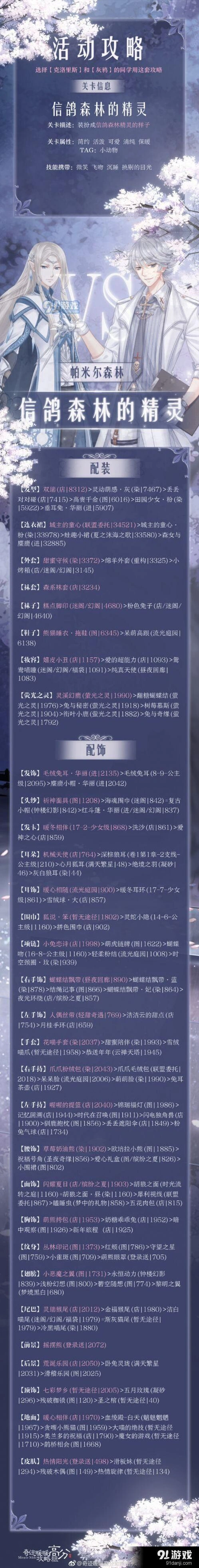 奇迹暖暖信鸽森林的精灵综合攻略