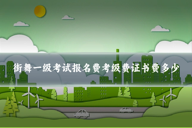 街舞一级考试报名费考级费证书费多少