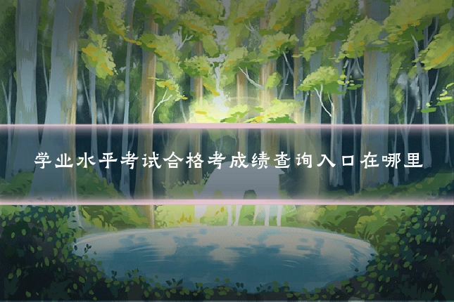 学业水平考试合格考成绩查询入口在哪里