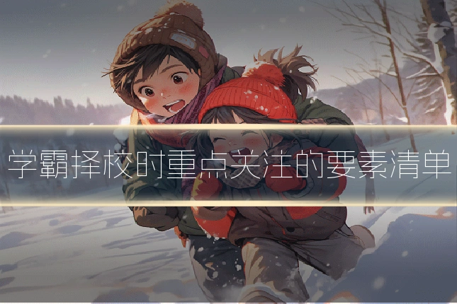 学霸择校时重点关注的要素清单