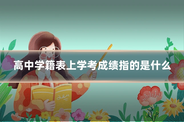 高中学籍表上学考成绩指的是什么