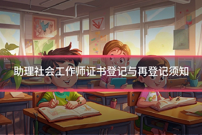 助理社会工作师证书登记与再登记须知