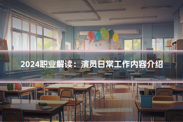 2024职业解读：演员日常工作内容介绍