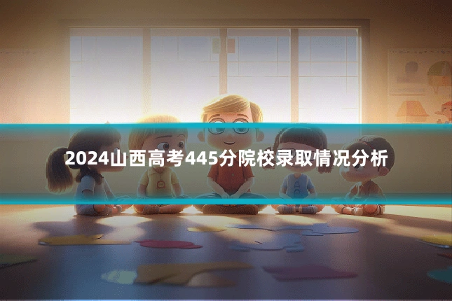 2024山西高考445分院校录取情况分析