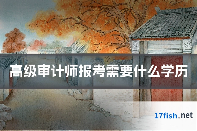 高级审计师报考需要什么学历
