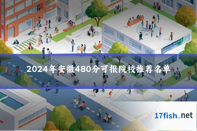 2024年安徽480分可报院校推荐名单