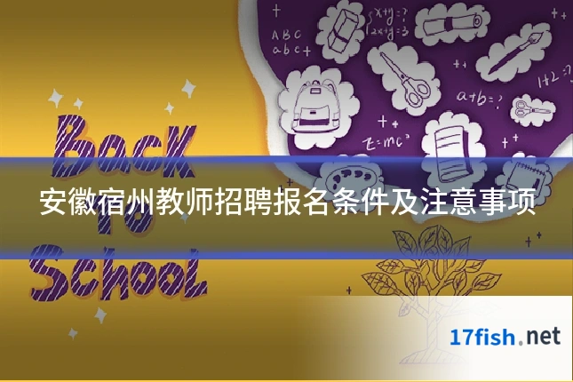 安徽宿州教师招聘报名条件及注意事项