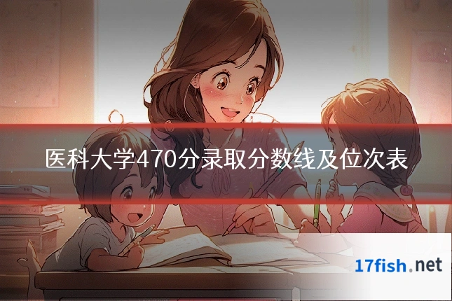 医科大学470分录取分数线及位次表