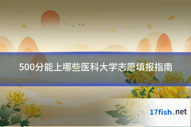 500分能上哪些医科大学志愿填报指南