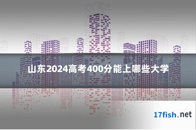 山东2024高考400分能上哪些大学