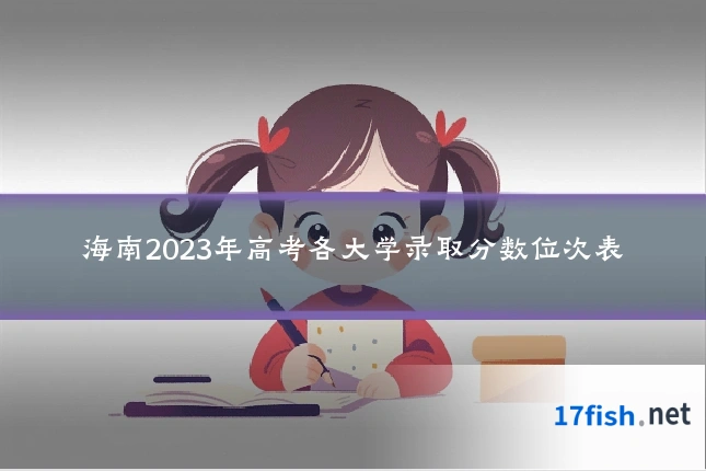 海南2023年高考各大学录取分数位次表