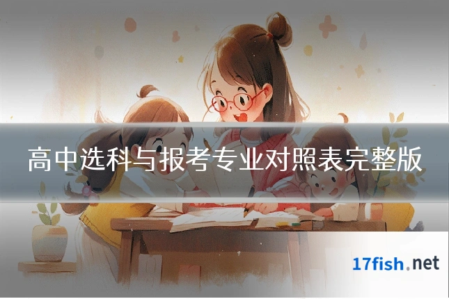 高中选科与报考专业对照表完整版