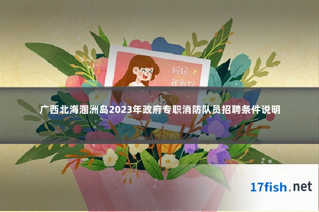 广西北海涠洲岛2023年政府专职消防队员招聘条件说明