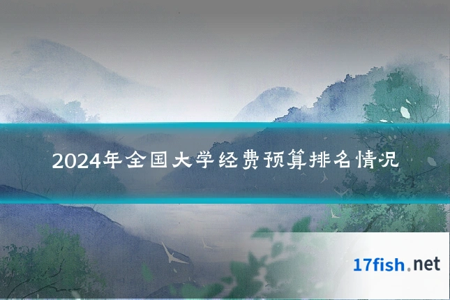 2024年全国大学经费预算排名情况