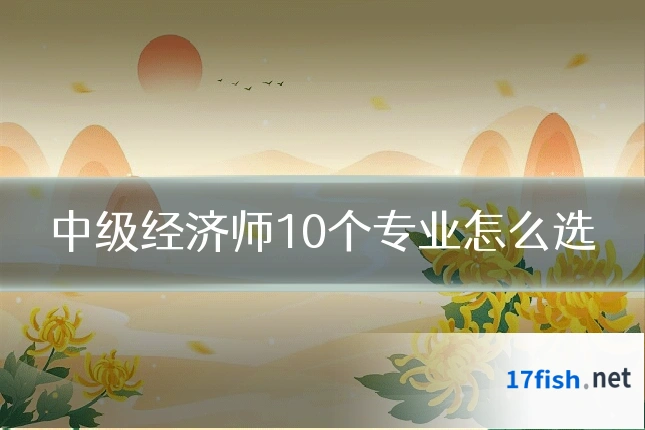 中级经济师10个专业怎么选