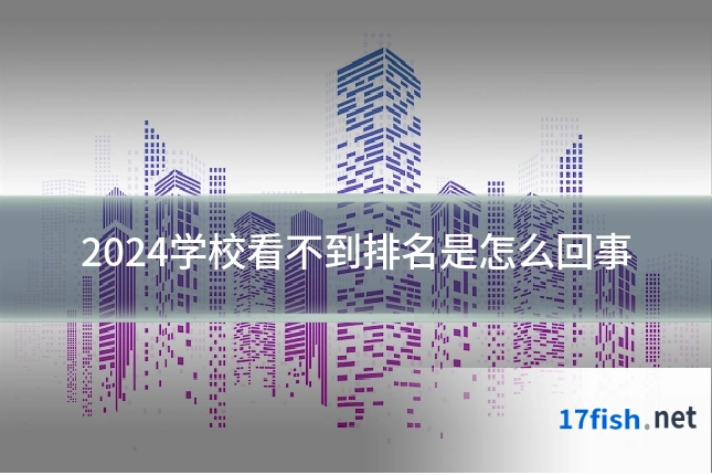 2024学校看不到排名是怎么回事