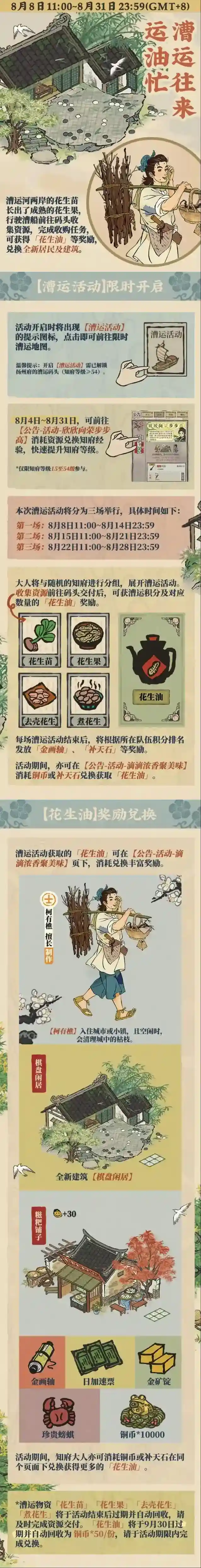 江南百景图【漕运往来运油忙】主题活动即将开启！